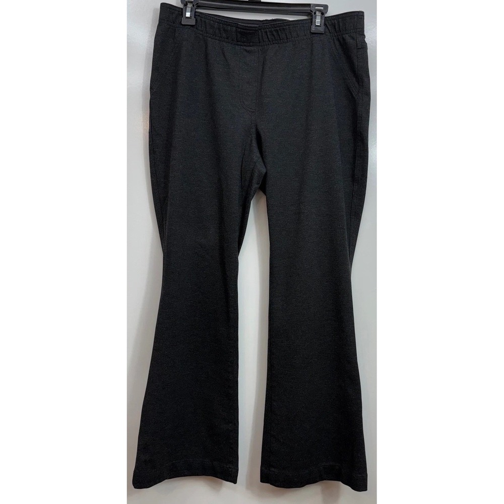 Chico's Juliet Ponte Pants 2 Short Heathered Charcoal Gray Wide Leg Pull On